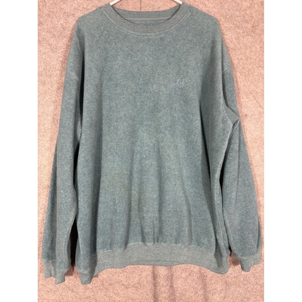 VTG Duck Head Mens XL Teal Blue Fleece Crewneck Sweatshirt Pullover Embroidered